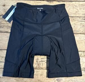 Bikewa Men’s Size S Black Cycling Shorts With Pads NWT